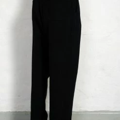 HANSEN GARMENTS TRYGVE | Wide Cut Cropped Trousers | Black -HANSEN SHOP trygve wide cut cropped trousers black hansen garments 724455