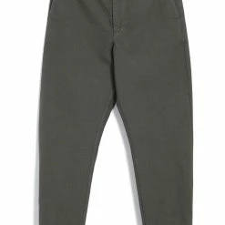HANSEN GARMENTS TRYGVE | Wide Cut Cropped Trousers | Green Grey