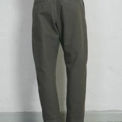 HANSEN GARMENTS TRYGVE | Wide Cut Cropped Trousers | Green Grey -HANSEN SHOP trygve wide cut cropped trousers green grey hansen garments 517748