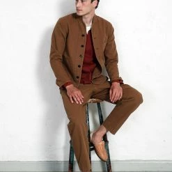 HANSEN GARMENTS TRYGVE | Wide Cut Cropped Trousers | Terra -HANSEN SHOP trygve wide cut cropped trousers terra hansen garments 479019