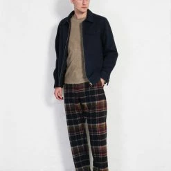 HANSEN GARMENTS TYGE | Wide Cut Cropped Trousers | Multi Colour Check -HANSEN SHOP tyge wide cut cropped trousers multi colour check hansen garments 529309