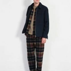 HANSEN GARMENTS TYGE | Wide Cut Cropped Trousers | Multi Colour Check -HANSEN SHOP tyge wide cut cropped trousers multi colour check hansen garments 795107