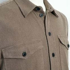 HANSEN GARMENTS VILLY | Short Sleeve Shirt | Khaki Sashiko -HANSEN SHOP villy short sleeve shirt khaki sashiko hansen garments 207931