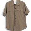 HANSEN GARMENTS VILLY | Short Sleeve Shirt | Khaki Sashiko 2 HANSEN GARMENTS VILLY | Short Sleeve Shirt | Khaki Sashiko -HANSEN SHOP villy short sleeve shirt khaki sashiko hansen garments 453146