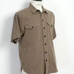HANSEN GARMENTS VILLY | Short Sleeve Shirt | Khaki Sashiko -HANSEN SHOP villy short sleeve shirt khaki sashiko hansen garments 824590
