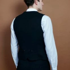 HANSEN GARMENTS WILLIAM | Lapel Waistcoat | Black -HANSEN SHOP william lapel waistcoat black hansen garments 430657