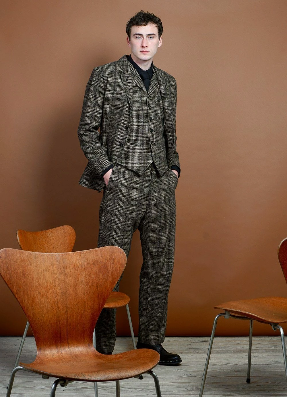 HANSEN GARMENTS WILLIAM | Lapel Waistcoat | Checkered 5 HANSEN GARMENTS WILLIAM | Lapel Waistcoat | Checkered - Image 3