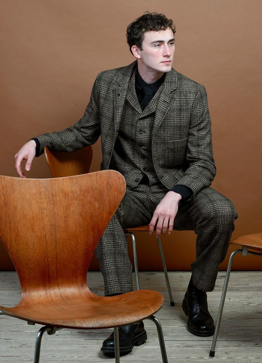 HANSEN GARMENTS WILLIAM | Lapel Waistcoat | Checkered 6 HANSEN GARMENTS WILLIAM | Lapel Waistcoat | Checkered - Image 4