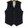 HANSEN GARMENTS WILLIAM | Lapel Waistcoat | Deep Indigo -HANSEN SHOP william lapel waistcoat deep indigo hansen garments 741002