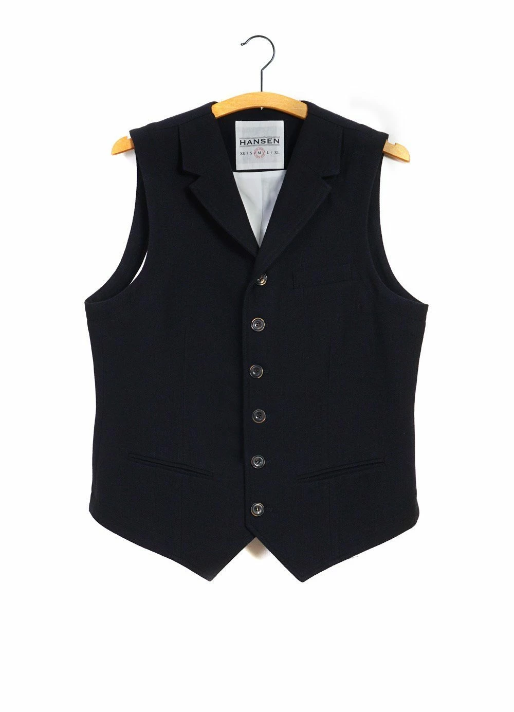 HANSEN GARMENTS WILLIAM | Lapel Waistcoat | Deep Indigo 3 HANSEN GARMENTS WILLIAM | Lapel Waistcoat | Deep Indigo
