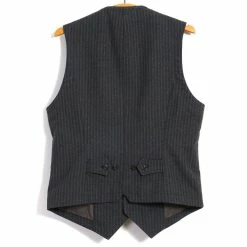 HANSEN GARMENTS WILLIAM | Lapel Waistcoat | Grey Pin -HANSEN SHOP william lapel waistcoat grey pin hansen garments 245123