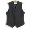 HANSEN GARMENTS WILLIAM | Lapel Waistcoat | Grey Pin -HANSEN SHOP william lapel waistcoat grey pin hansen garments 769595