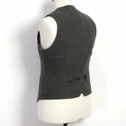 HANSEN GARMENTS WILLIAM | Lapel Waistcoat | Khaki Pin -HANSEN SHOP william lapel waistcoat khaki pin hansen garments 617496