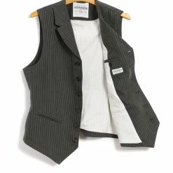 HANSEN GARMENTS WILLIAM | Lapel Waistcoat | Khaki Pin -HANSEN SHOP william lapel waistcoat khaki pin hansen garments 990453
